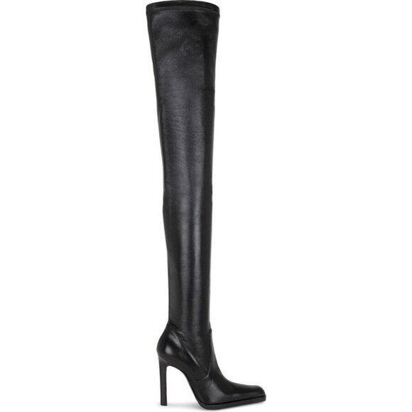Saint Laurent Nina 110 leather Nina Over The Knee Boots in Nero Black 40 10 Box - Picture 1 of 15